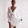 Image of 2019 New Bikini Beach Skirt Tunics for Beach Long Leaves Print Bikini Cover up Robe de Plage Sarong Beach Swimsuit cover-ups