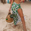 Image of 2019 New Bikini Beach Skirt Tunics for Beach Long Leaves Print Bikini Cover up Robe de Plage Sarong Beach Swimsuit cover-ups