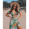 Image of 2019 New Bikini Beach Skirt Tunics for Beach Long Leaves Print Bikini Cover up Robe de Plage Sarong Beach Swimsuit cover-ups