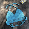 Image of 2019 New Bikini Top Handmade Crochet Women Boho Beach Bralette Solid Halter Knitted Swimsuit Brazilian Bikinis Bathing Suit Top