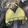 Image of 2019 New Bikini Top Handmade Crochet Women Boho Beach Bralette Solid Halter Knitted Swimsuit Brazilian Bikinis Bathing Suit Top