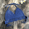 Image of 2019 New Bikini Top Handmade Crochet Women Boho Beach Bralette Solid Halter Knitted Swimsuit Brazilian Bikinis Bathing Suit Top