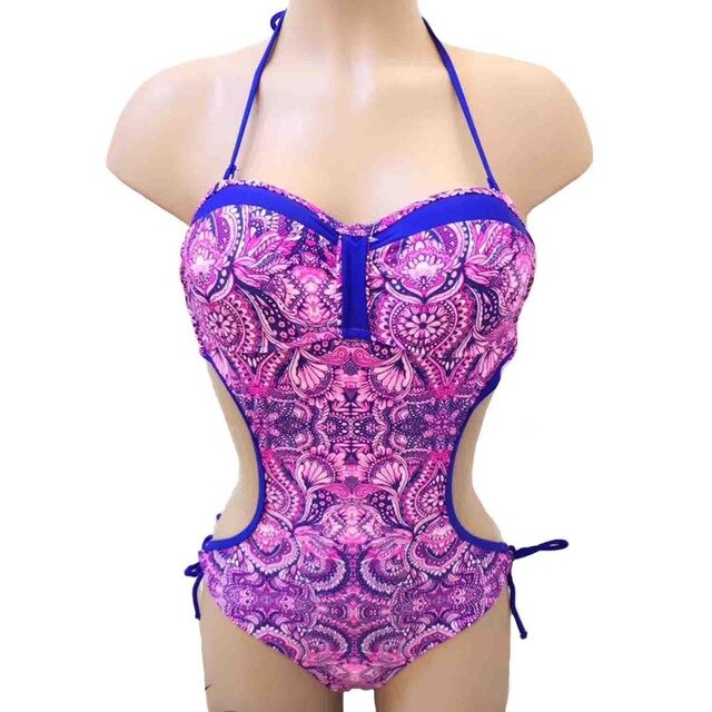 2019 New Bikini Womens Underwired One Piece Swimsuit Retro Vintage Tribal Print  Swimwear for Women Monokini Swimsuit