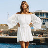 Image of 2019 New Cover-ups Summer Women Beach Wear White Cotton Tunic Dress Bikini Bath Sarong Wrap Skirt Swimsuit Cover Up Ashgaily