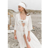 Image of 2019 New Cover-ups Summer Women Beach Wear White Cotton Tunic Dress Bikini Bath Sarong Wrap Skirt Swimsuit Cover Up Ashgaily