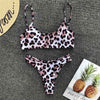Image of 2019 New High Waist  Bikini set Yellow Bandeau Swimsuit Sexy Print Thong Bikini Women Swimwear Two-pieces Bather Bathing Suit