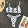 Image of 2019 New High Waist  Bikini set Yellow Bandeau Swimsuit Sexy Print Thong Bikini Women Swimwear Two-pieces Bather Bathing Suit