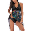 Image of 2019 New Plus Size Tankini set Women Swimwear Two Piece Print Halter Swimsuit Swimming Dress Bathing Suit S--5XL