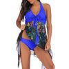 Image of 2019 New Plus Size Tankini set Women Swimwear Two Piece Print Halter Swimsuit Swimming Dress Bathing Suit S--5XL