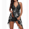 Image of 2019 New Plus Size Tankini set Women Swimwear Two Piece Print Halter Swimsuit Swimming Dress Bathing Suit S--5XL