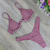 Image of 2019 New high cut thong bathing suit high waist swimsuit Solid swimwear women Brazilian Biquini swim beach micro bikini set