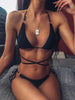 Image of 2019 New top sexy solid swimwear push up bikini bandage sport suit high cut bathing suit bandeau swimsuit women bikini set 2507