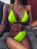 Image of 2019 New top sexy solid swimwear push up bikini bandage sport suit high cut bathing suit bandeau swimsuit women bikini set 2507