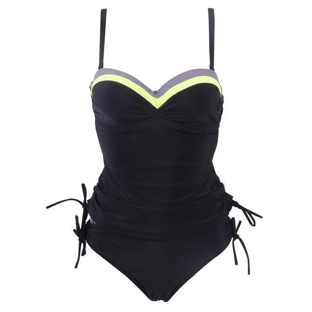 2019 Newest Push Up Sexy Tankini Plus Size One Piece Swimsuit Underwire Swimwear Women Summer Vintage Bathing Suits XXXL