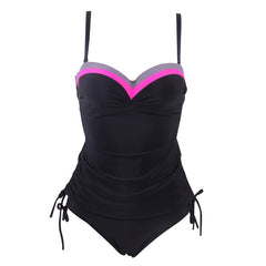 2019 Newest Push Up Sexy Tankini Plus Size One Piece Swimsuit Underwire Swimwear Women Summer Vintage Bathing Suits XXXL