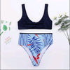 Image of 2019 Scrunch Butt Bikini Tropical Leaf Tie Front Swimwear Women High Waist Swimsuit Mix and Match Keyhole Bathing Suit Biquni