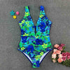 Image of 2019 Sexy Female Retro V Neck Flower print Swimsuit One Piece Push Up Padded High Waist Swimwear Women Bodysuit Bathing Monokini