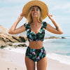 Image of 2019 Sexy High Waist Bikini Women Swimwear Push Up Swimsuit Ruffle Bathing Suit Polka Dot Biquinis Summer Beach Wear Female