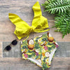 Image of 2019 Sexy High Waist Bikini Women Swimwear Push Up Swimsuit Ruffle Bathing Suit Polka Dot Biquinis Summer Beach Wear Female