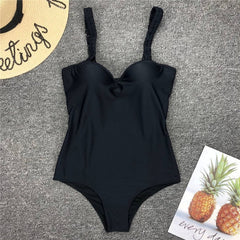 2019 Sexy Solid Swimwear One Piece Women Push Up Swimsuit Underwire Swimming Suits For Bathing Suit Maillot De Bain Monokini