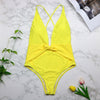Image of 2019 Sexy Swimsuit Women Swimwear One Piece Halter One Piece Push Up Swimsuit Bandage Bathing Suit Wear Female Beachwear 3336