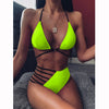Image of 2019 Sexy Women High Waist Bikini Swimsuit Swimwear Female Bandeau Thong Brazilian Biquini Bikini Set Bathing Suit Bather