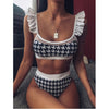 Image of 2019 Sexy Women High Waist Bikini Swimsuit Swimwear Female Bandeau Thong Brazilian Biquini Bikini Set Bathing Suit Bather