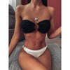Image of 2019 Sexy Women High Waist Bikini Swimsuit Swimwear Female Bandeau Thong Brazilian Biquini Bikini Set Bathing Suit Bather