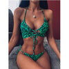 Image of 2019 Sexy Women High Waist Bikini Swimsuit Swimwear Female Bandeau Thong Brazilian Biquini Bikini Set Bathing Suit Bather