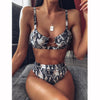 Image of 2019 Sexy Women High Waist Bikini Swimsuit Swimwear Female Bandeau Thong Brazilian Biquini Bikini Set Bathing Suit Bather