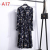 Image of 2019 Spring Women Dress For Ladies Long Sleeve Polka Dot Vintage Chiffon Shirt Dress Casual Black Red Floral Autumn Midi Dress