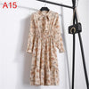Image of 2019 Spring Women Dress For Ladies Long Sleeve Polka Dot Vintage Chiffon Shirt Dress Casual Black Red Floral Autumn Midi Dress