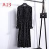 Image of 2019 Spring Women Dress For Ladies Long Sleeve Polka Dot Vintage Chiffon Shirt Dress Casual Black Red Floral Autumn Midi Dress