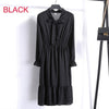 Image of 2019 Spring Women Dress For Ladies Long Sleeve Polka Dot Vintage Chiffon Shirt Dress Casual Black Red Floral Autumn Midi Dress