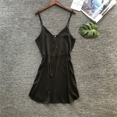 2019 Summer Satin Nightsuits Women Nightwear Nightdress Sexy Lingerie Silk Ladies Nightgowns Pijamas Nightdress Sleepshirts