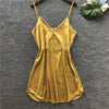 Image of 2019 Summer Satin Nightsuits Women Nightwear Nightdress Sexy Lingerie Silk Ladies Nightgowns Pijamas Nightdress Sleepshirts