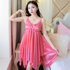 Image of 2019 Summer Sexy Lingerie Nightgowns for Women Silk Satin Lace Spaghetti Strap Night Dress Sleepwear Nightdress Nightwear Nighty