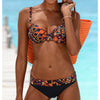 Image of 2019 Vintage Print Bikini Set Women Sexy Mid Waist Swimsuit Folk Custom Swimwear Backless Beach Wear Bathing Swim Suit tankini
