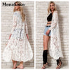 Image of 2019 White Cover Up Women Crochet Lace Cotton Long Beach Dress Swimsuit Cut out Tunic Robe Bikini Capes shawl Pareo Cover ups