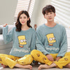Image of 2019 Winter Young Lovers Pajamas Warm Flannel  Women Long-sleeved Pyjama Loose Men Couple Set Sleepwear Top+ Pants pijama mujer