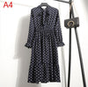 Image of 2019 Women Dress Spring Long Sleeve Office Polka Dot Vintage Dress Casual Red Floral Autumn Shirt Chiffon Midi Dress For Ladies