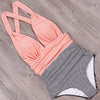Image of 2019 sexy high waist bikini One-Piece swimsuit plus size swimwear pink halter Women Retro Vintage Bathing Suits Beachwear xxxl