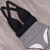 Image of 2019 sexy high waist bikini One-Piece swimsuit plus size swimwear pink halter Women Retro Vintage Bathing Suits Beachwear xxxl