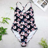 Image of 2019 women Swimwear Sexy high cut one piece swimsuit Backless swim suit Black White Red  thong Bathing suit female Monokini 2741