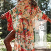 Image of 2020 Bikini Cover-ups Bohemian Dot Printed Flare Sleeve Ruffed Summer Beach Dress Chiffon Tunic Women Swimsuit Cover Up Q914