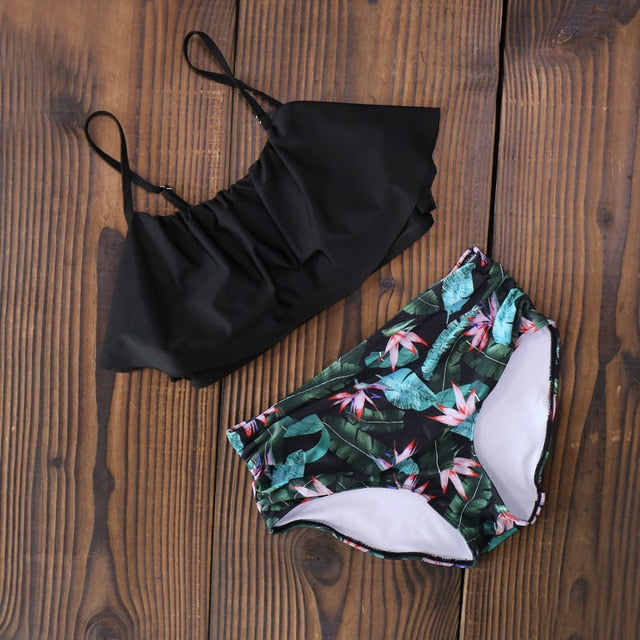 2020 Bikinis Women Swimwear High Waist Swimsuit Halter Sexy Bikini Set Retro Bathing Suits Plus Size Swimwear XXL