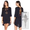 Image of 2020 Cotton Tunics for Beach Women Swimsuit Cover-ups Woman Swimwear Beach Cover up Beachwear Pareo Mini Dress Saida de Praia