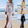 Image of 2020 Crochet Tunic Beach Dress Cover-ups Summer Women Beachwear Sexy Hollow Out Knitted Swimsuit Cover Up Robe de plage #Q716