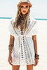 Image of 2020 New Beach Cover Up White Lace Swimsuit cover up Summer Crochet Beachwear Bathing suit cover ups Beach Dress