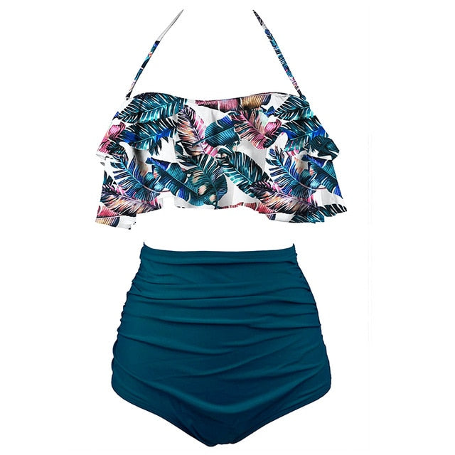 2020 New Bikinis Women Swimsuit High Waist Bathing Suit Plus Size Swimwear Push Up Bikini Set Vintage Beach Wear Biquini